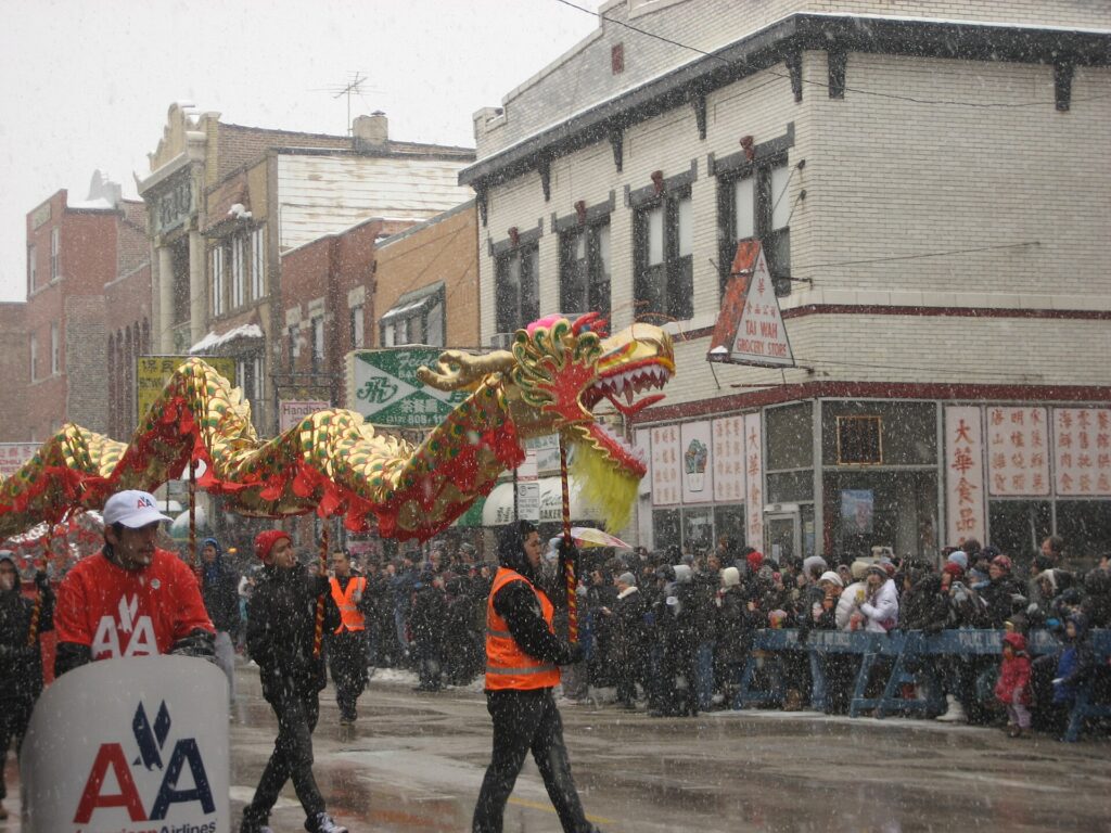 Gold Dragon at Chicago's 2011 Chinese New Year celebration, Chinatown